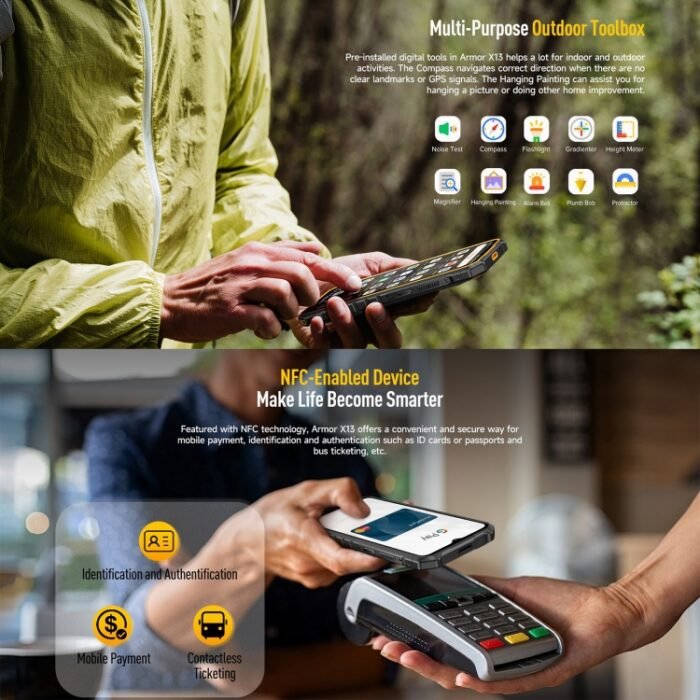 Ulefone Armor X13, IP68/IP69K Rugged Phone, 6.52 inch Android 13 MediaTek Helio G36 Octa Core, Network: 4G, NFC, OTG, 6GB+64GB - Image 11