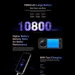 DOOGEE V31GT, Thermal Imaging Camera, Side Fingerprint, 10800mAh Battery, 6.58 inch Android 13 Dimensity 1080 Octa Core, Network: 5G, OTG, NFC, Support Google Pay, 12GB+256GB - Image 8