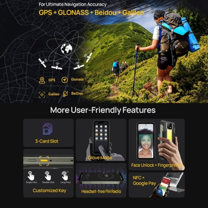 Ulefone Armor 24, Rugged Phone, Side Fingerprint, 22000mAh, 6.78 inch Android 13 MediaTek Helio G96 Octa Core, Network: 4G, NFC, Armor 24 - Image 15