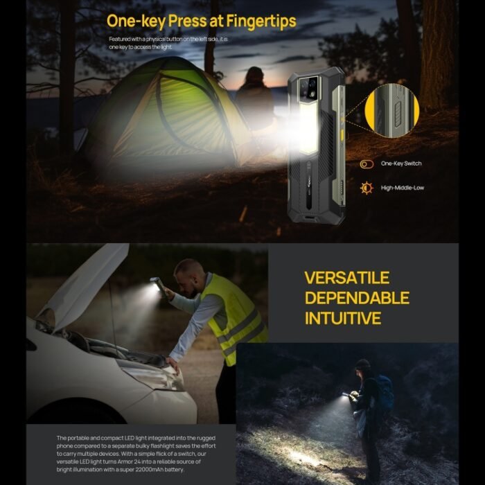 Ulefone Armor 24, Rugged Phone, Side Fingerprint, 22000mAh, 6.78 inch Android 13 MediaTek Helio G96 Octa Core, Network: 4G, NFC, Armor 24 - Image 4