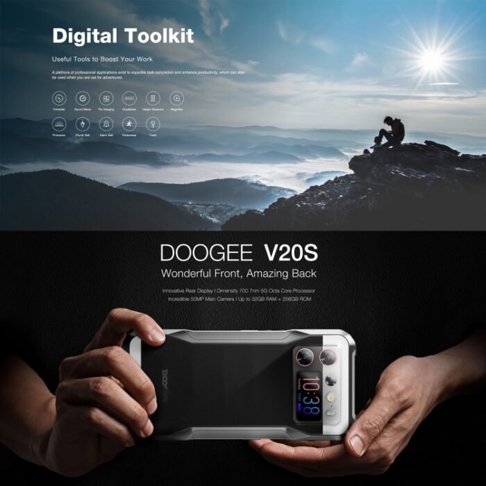 DOOGEE V20S, Side Fingerprint, 6.43 inch Android 13 Dimensity 6020 Octa Core 2.2GHz, Network: 5G, OTG, NFC, Support Google Pay, 12GB+256GB - Image 26