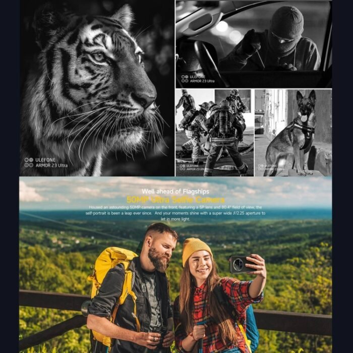 Ulefone Armor 23 Ultra Rugged Phone, 6.78 inch Android 13 MediaTek Dimensity 8020 Octa Core up to 2.6GHz, Network: 5G, NFC, OTG, Satellite Messaging, 12GB+512GB - Image 14
