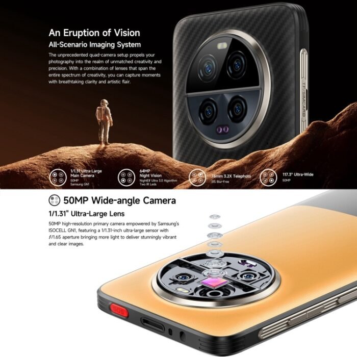 Ulefone Armor 23 Ultra Rugged Phone, 6.78 inch Android 13 MediaTek Dimensity 8020 Octa Core up to 2.6GHz, Network: 5G, NFC, OTG, Satellite Messaging, 12GB+512GB - Image 10