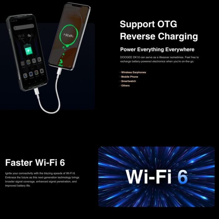DOOGEE DK10 5G, Quad Cameras, Side Fingerprint, 6.67 inch Android 13 Dimensity 8020 Octa Core 2.6GHz, Network: 5G, OTG, NFC, Support Google Pay, 12GB+512GB - Image 13