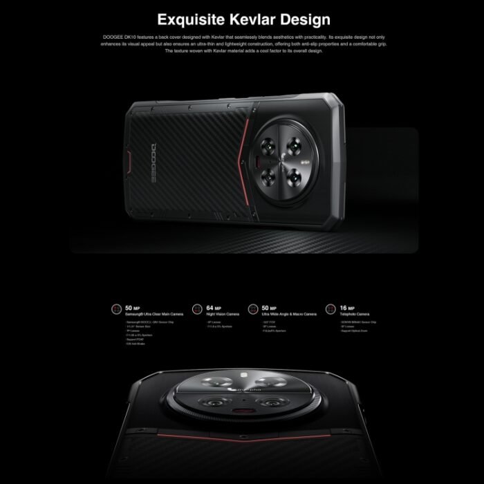 DOOGEE DK10 5G, Quad Cameras, Side Fingerprint, 6.67 inch Android 13 Dimensity 8020 Octa Core 2.6GHz, Network: 5G, OTG, NFC, Support Google Pay, 12GB+512GB - Image 4