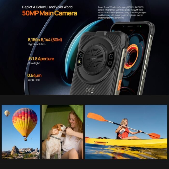 Ulefone Power Armor 16S Rugged Phone, 9600mAh Battery, Side Fingerprint, 5.93 inch Android 13 Unisoc T616 Octa Core up to 2.0GHz, Network: 4G, NFC, OTG, Armor 16S - Image 10