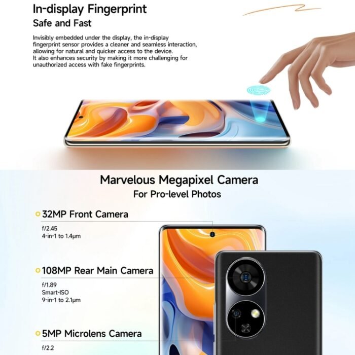 Ulefone Note 17 Pro, Screen Fingerprint, 6.78 inch Android 13 MediaTek Helio G99 MTK6789 Octa Core, NFC, Network: 4G, 12GB+256GB - Image 7