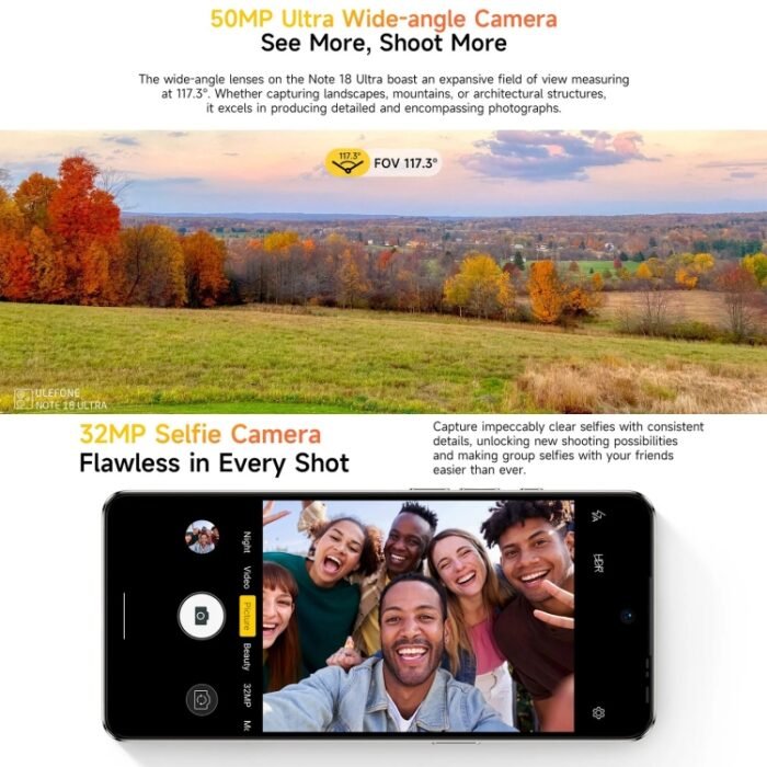 Ulefone Note 18 Ultra, Side Fingerprint, 6.78 inch Android 13 MediaTek Dimensity 720 5G MT6853 Octa Core 2.0GHz, NFC, Network: 5G, 6GB+256GB - Image 8