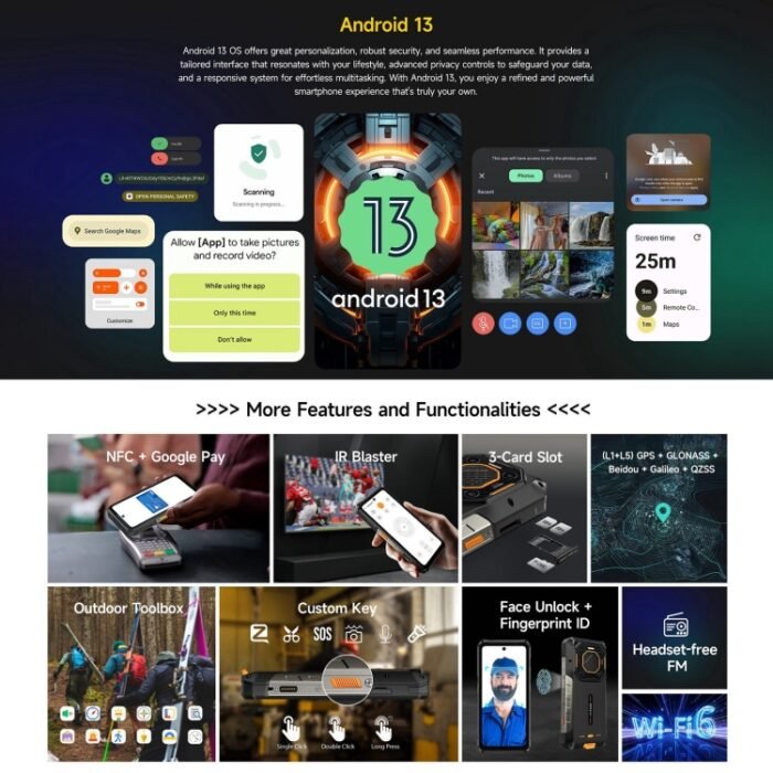 Ulefone Armor 26 Ultra Rugged Phone, 6.78 inch Android 13 MediaTek Dimensity 8020 Octa Core, Network: 5G, NFC, 12GB+512GB - Image 18