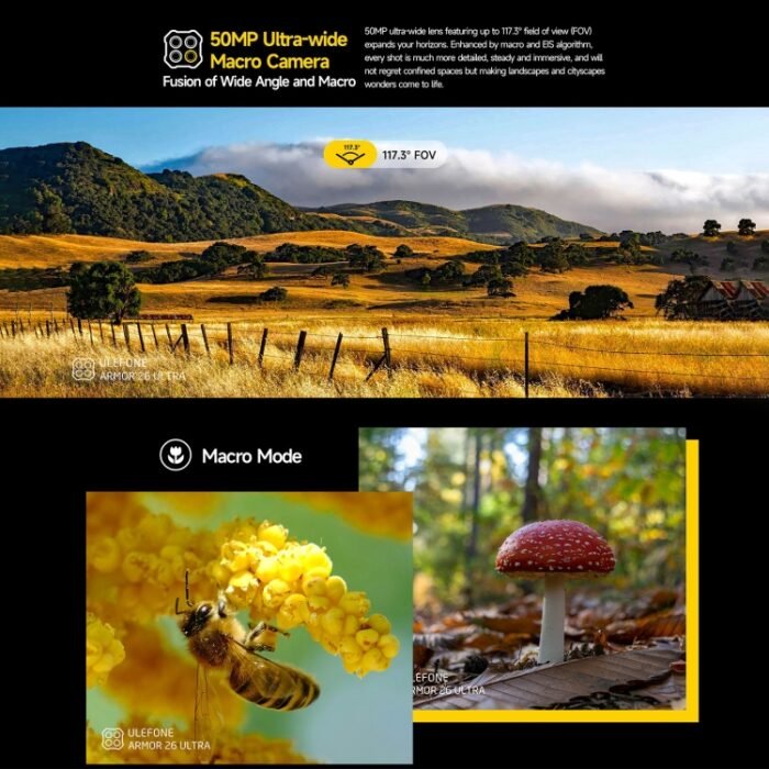 Ulefone Armor 26 Ultra Walkie-Talkie Version Rugged Phone, 6.78 inch Android 13 MediaTek Dimensity 8020 Octa Core, Network: 5G, NFC, 12GB+512GB Walkie-Talkie Version - Image 11