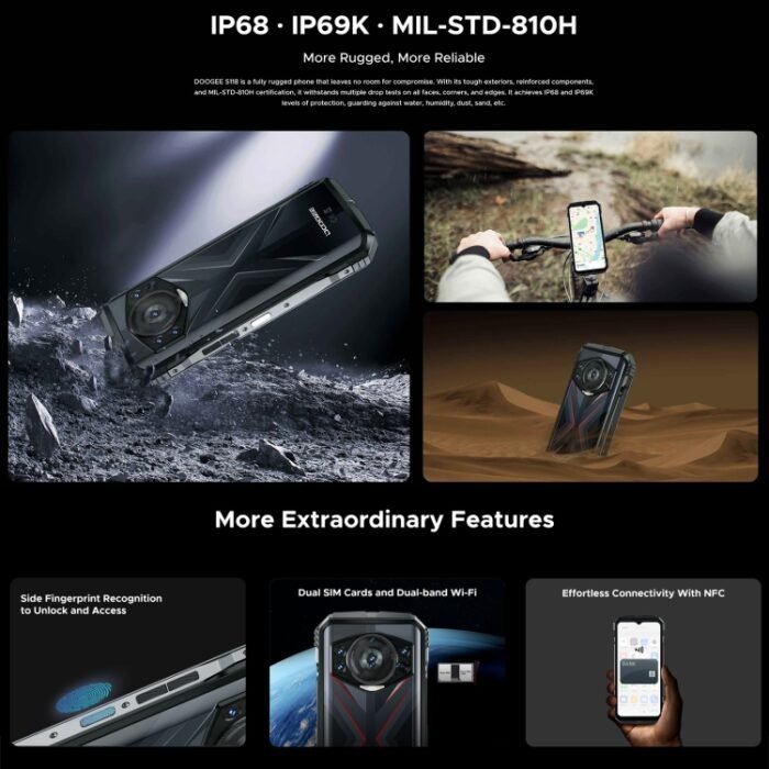 DOOGEE S118 Rugged Phone, 6.58 inch Android 14 MediaTek Helio G99 Octa Core, Network: 4G, OTG, NFC, 8GB+512GB - Image 18