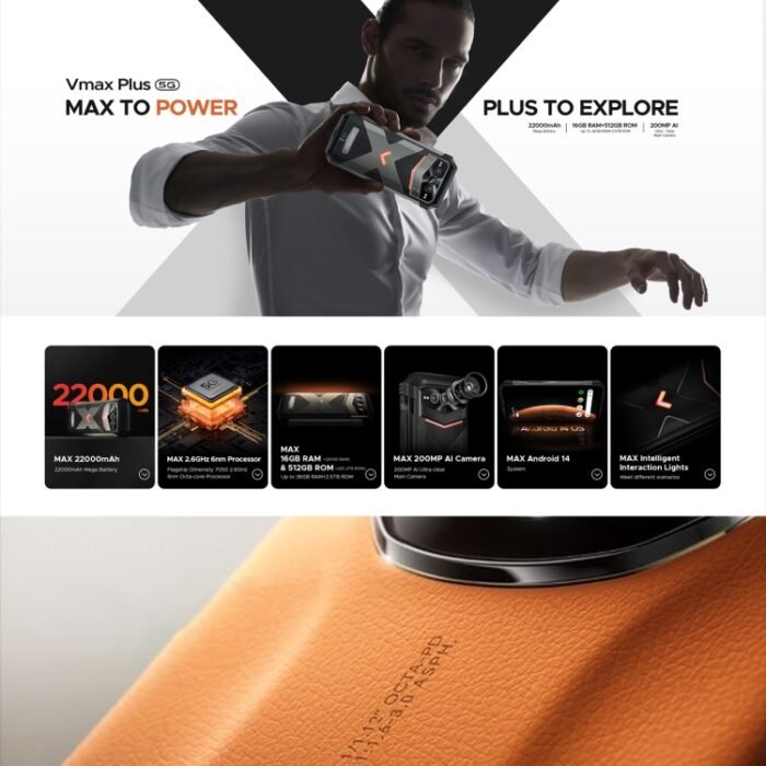 DOOGEE Vmax Plus 5G Rugged Phone, 6.58 inch Android 14 MediaTek Dimensity 7050 Octa Core, Network: 5G, OTG, NFC, 16GB+512GB - Image 2