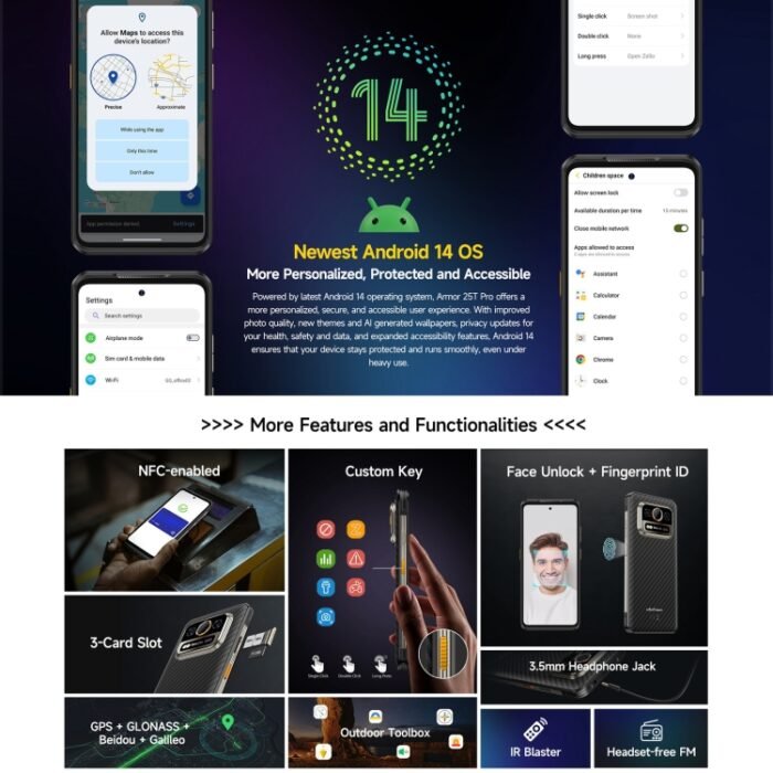 Ulefone Armor 25T Pro Rugged Phone, Thermal Imaging, 6.78 inch Android 14 MediaTek Dimensity 6300 Octa Core, Network: 5G, NFC, Armor 25T Pro - Image 14