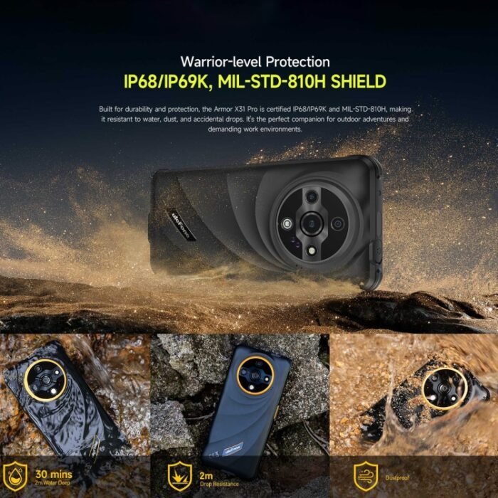 Ulefone Armor X31 Pro 5G, 8GB+256GB, Night Vision, IP68/IP69K Rugged Phone, 6.56 inch Android 14 MediaTek Dimensity 6300 Octa Core, Network: 5G, NFC, OTG, Armor X31 Pro - Image 4