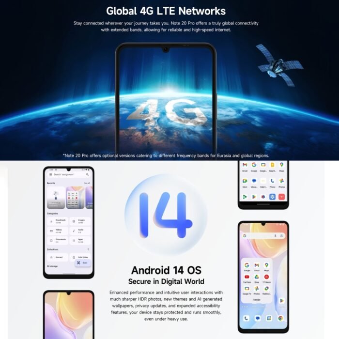 Ulefone Note 20 Pro, 4GB+256GB, Face ID & Side Fingerprint, 6000mAh, 6.75 inch Android 14 Unisoc T606 Octa Core, Network: 4G, Dual SIM, OTG, 4GB+256GB - Image 12