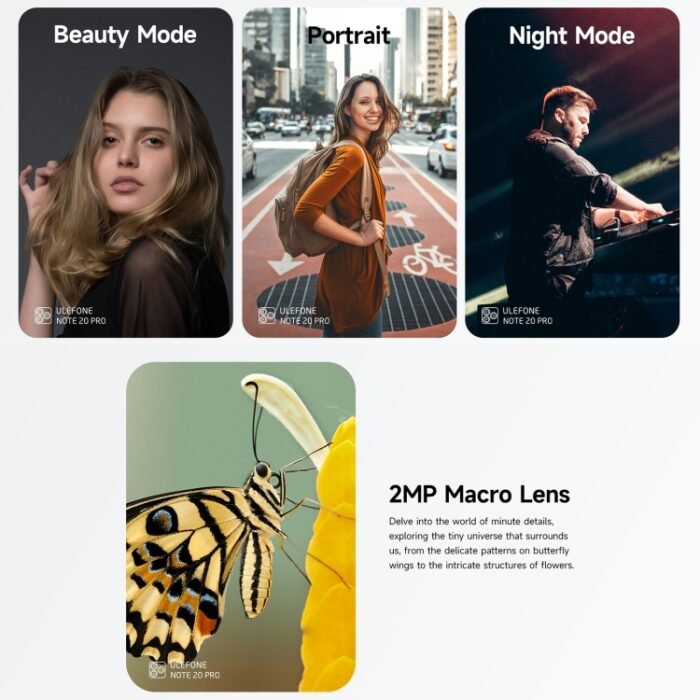 Ulefone Note 20 Pro, 4GB+256GB, Face ID & Side Fingerprint, 6000mAh, 6.75 inch Android 14 Unisoc T606 Octa Core, Network: 4G, Dual SIM, OTG, 4GB+256GB - Image 9