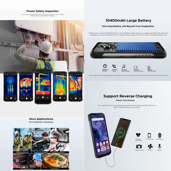 DOOGEE Fire 6 Rugged Phone, 6GB+256GB, 6.56 inch Android 14 Spreadtrum T606 Octa Core, Network: 4G, OTG - Image 5