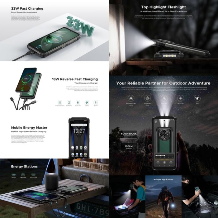 DOOGEE Fire 6 Power Rugged Phone, 8GB+256GB, 6.56 inch Android 14 Spreadtrum T606 Octa Core, Network: 4G, OTG, NFC - Image 4