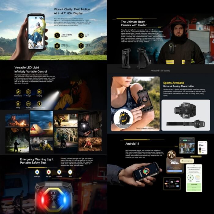 Ulefone Armor Mini 20, Night Vision, 8GB+256GB, IP68/IP69K Rugged Phone, 4.7 inch Android 14 MediaTek Dimensity 6300 Octa Core, Network: 4G, NFC, OTG, Armor Mini 20 - Image 7