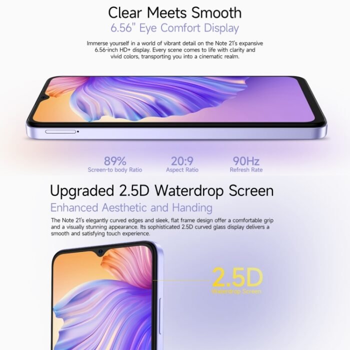 Ulefone Note 21, 4GB+128GB, Face ID & Fingerprint, 6.56 inch Android 14 Unisoc T606 Octa Core, Network: 4G, Dual SIM, OTG - Image 4
