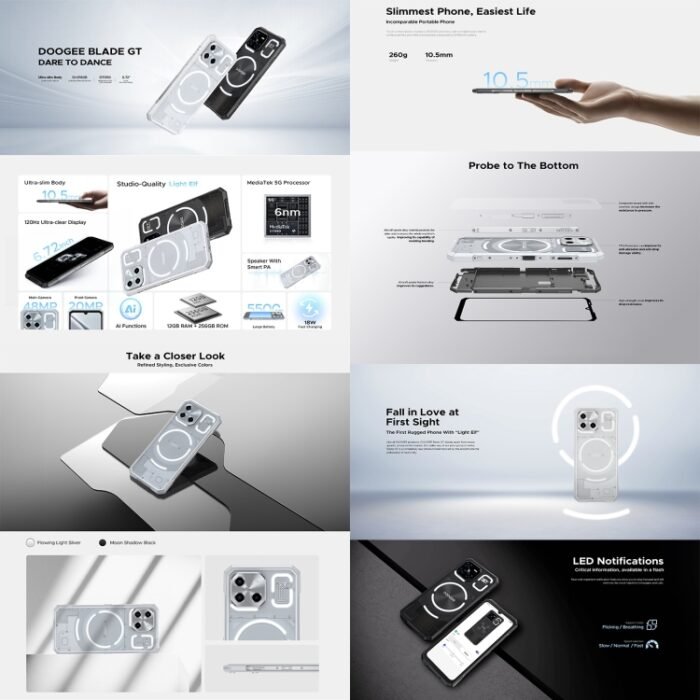 DOOGEE Blade GT 5G, 12GB+256GB, 6.72 inch Android 14 Dimensity 7050 Octa Core, Network: 5G, OTG, NFC, LED Light Effect, Blade GT 5G 12GB+256GB - Image 2