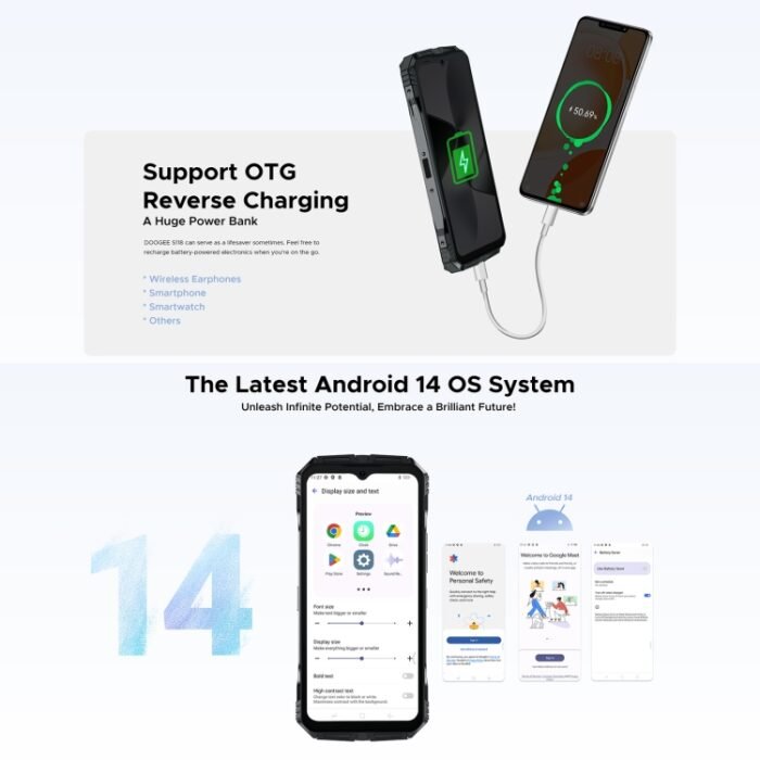 DOOGEE S118 Rugged Phone, 12GB+512GB, 6.58 inch Android 14 MediaTek Helio G99 Octa Core, Network: 4G, OTG, NFC - Image 15