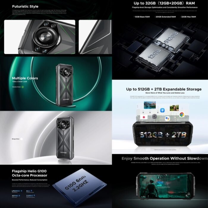 DOOGEE S118 Rugged Phone, 12GB+512GB, 6.58 inch Android 14 MediaTek Helio G99 Octa Core, Network: 4G, OTG, NFC - Image 3