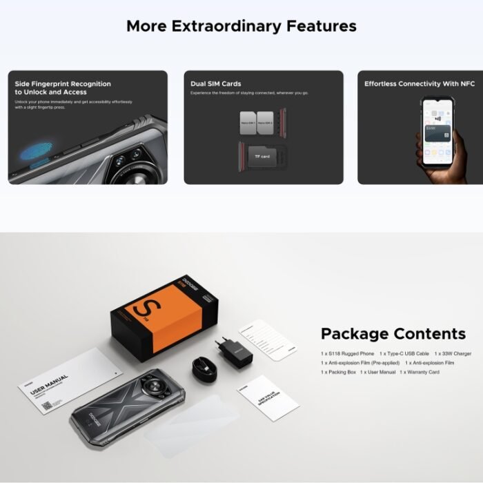 DOOGEE S118 Rugged Phone, 12GB+512GB, 6.58 inch Android 14 MediaTek Helio G99 Octa Core, Network: 4G, OTG, NFC - Image 21