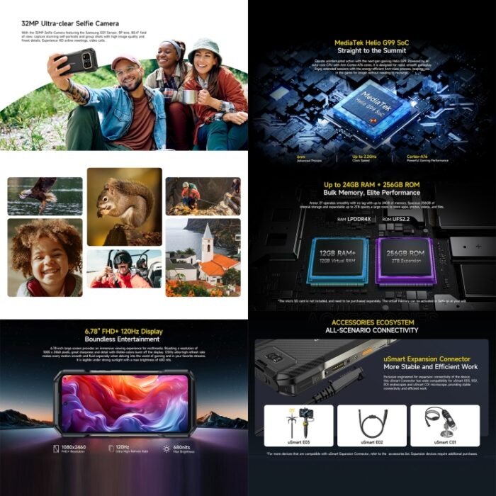 Ulefone Armor 27 Rugged Phone, 12GB+256GB, Night Vision, 10600mAh, 6.78 inch Android 14 MediaTek Helio G99 Octa Core, Network: 4G, NFC, OTG, Armor 27 - Image 5