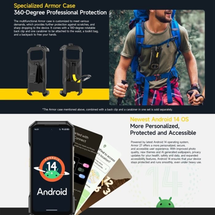 Ulefone Armor 27 Rugged Phone, 12GB+256GB, Night Vision, 10600mAh, 6.78 inch Android 14 MediaTek Helio G99 Octa Core, Network: 4G, NFC, OTG, Armor 27 - Image 7