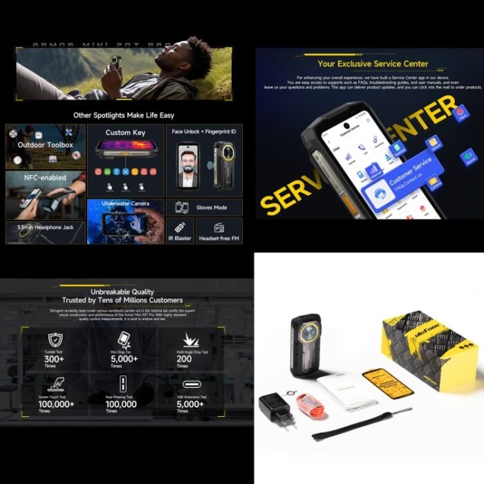 Ulefone Armor Mini 20T Pro, Thermal Imaging, 8GB+256GB, IP68/IP69K Rugged Phone, 4.7 inch Android 14 MediaTek Dimensity 6300 5G Octa Core, Network: 5G, NFC, OTG, Armor Mini 20T Pro - Image 7