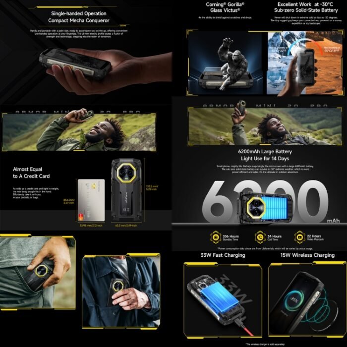Ulefone Armor Mini 20 Pro, 8GB+256GB, IP68/IP69K Rugged Phone, 4.7 inch Android 14 MediaTek Dimensity 6300 5G Octa Core, Network: 5G, NFC, OTG, Armor Mini 20 Pro - Image 4