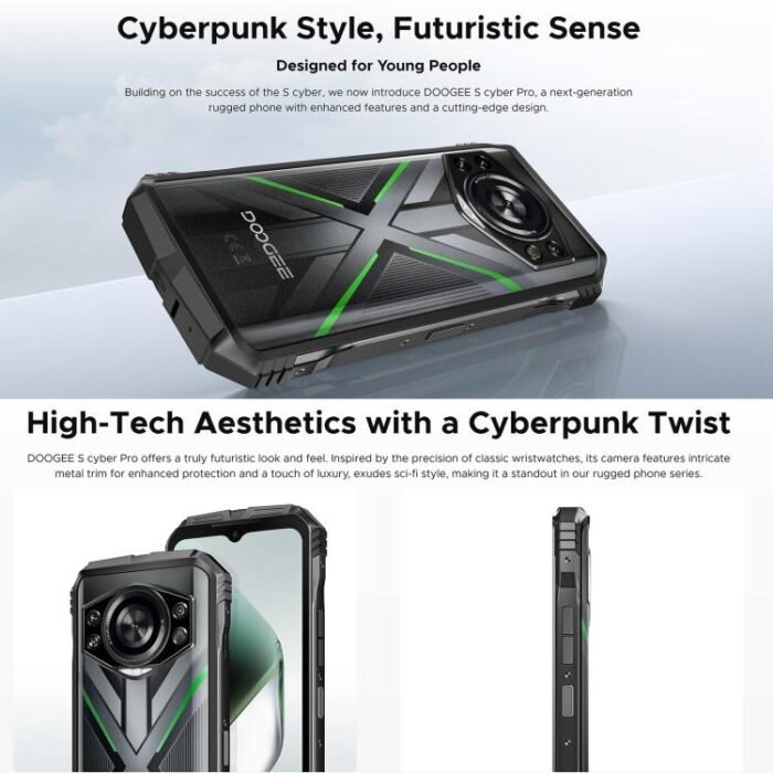 DOOGEE S Cyber Pro, Side Fingerprint, Night Vision, 12GB+512GB, 6.6 inch Android 14 Helio G100 Octa Core, Network: 4G, OTG, NFC - Image 3