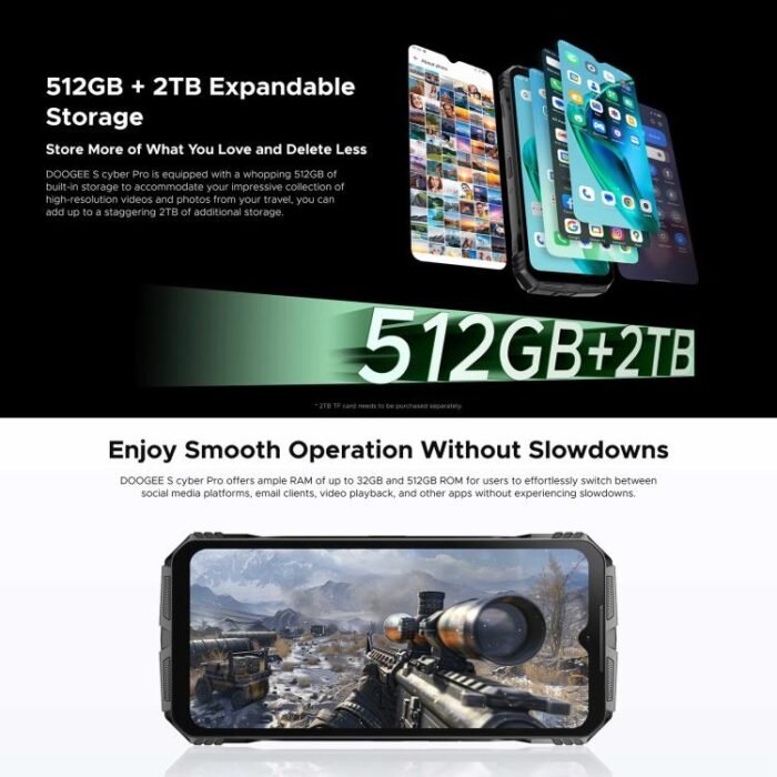 DOOGEE S Cyber Pro, Side Fingerprint, Night Vision, 12GB+512GB, 6.6 inch Android 14 Helio G100 Octa Core, Network: 4G, OTG, NFC - Image 6