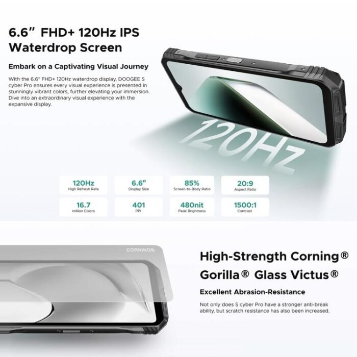 DOOGEE S Cyber Pro, Side Fingerprint, Night Vision, 12GB+512GB, 6.6 inch Android 14 Helio G100 Octa Core, Network: 4G, OTG, NFC - Image 7