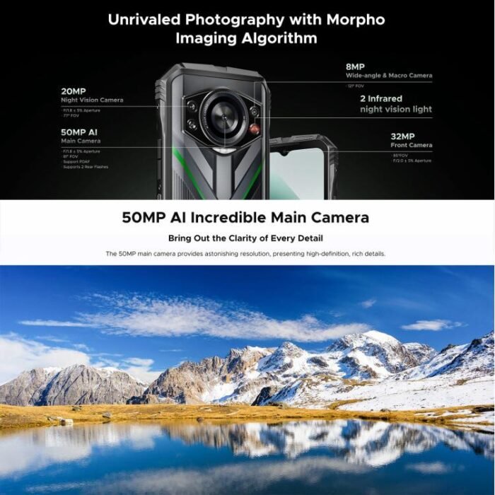 DOOGEE S Cyber Pro, Side Fingerprint, Night Vision, 12GB+512GB, 6.6 inch Android 14 Helio G100 Octa Core, Network: 4G, OTG, NFC - Image 10