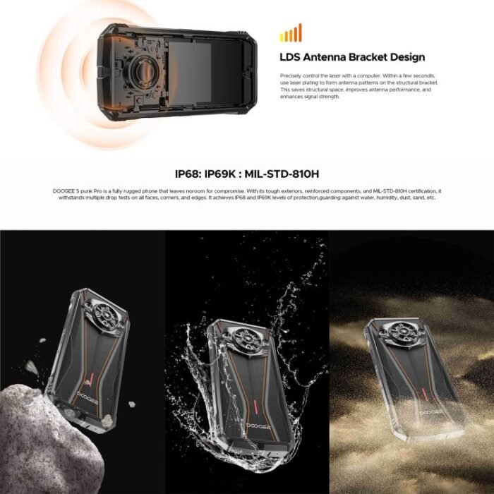 DOOGEE S Punk Pro, Side Fingerprint, 8GB+512GB, 6.6 inch Android 14 Unisoc T7280 Octa Core, Network: 4G, OTG, NFC - Image 10