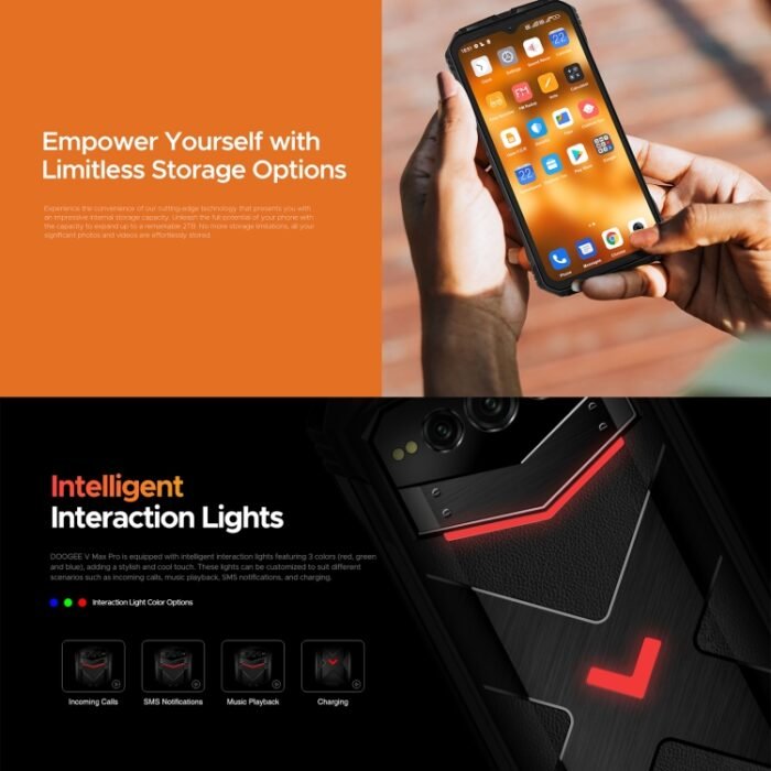 DOOGEE V Max Pro Rugged Phone, 12GB+512GB, 6.58 inch Android 14 Dimensity 7050 Octa Core 2.6GHz, Network: 5G, OTG, NFC - Image 8