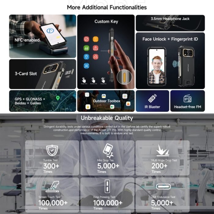 Ulefone Armor 27T Pro Rugged Phone, Thermal Imaging, 12GB+256GB, Night Vision, 10600mAh, 6.78 inch Android 14 MediaTek Dimensity 6300 Octa Core, Network: 5G, NFC, Armor 27T Pro - Image 17