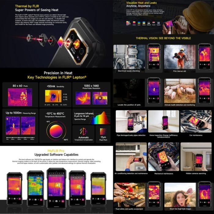 Ulefone Armor 27T Pro Rugged Phone, Thermal Imaging, 12GB+256GB, Night Vision, 10600mAh, 6.78 inch Android 14 MediaTek Dimensity 6300 Octa Core, Network: 5G, NFC, Armor 27T Pro - Image 5