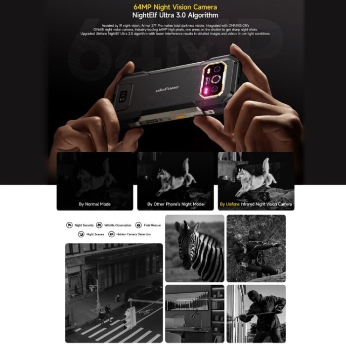 Ulefone Armor 27T Pro Rugged Phone, Thermal Imaging, 12GB+256GB, Night Vision, 10600mAh, 6.78 inch Android 14 MediaTek Dimensity 6300 Octa Core, Network: 5G, NFC, Armor 27T Pro - Image 6
