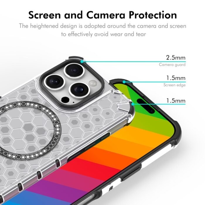 ENKAY Hat-Prince Honeycomb MagSafe Shockproof Phone Case with Large Arc Edge Film, For iPhone 16 Pro Max, For iPhone 16 Pro, For iPhone 16 Plus, For iPhone 16 - Image 4