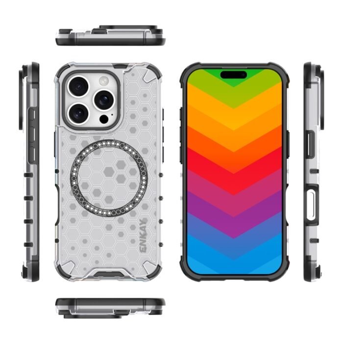 ENKAY Hat-Prince Honeycomb MagSafe Shockproof Phone Case with Large Arc Edge Film, For iPhone 16 Pro Max, For iPhone 16 Pro, For iPhone 16 Plus, For iPhone 16 - Image 7